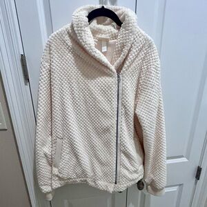 Zella Cream Textured Fleece Jacket
